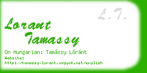 lorant tamassy business card