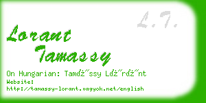 lorant tamassy business card